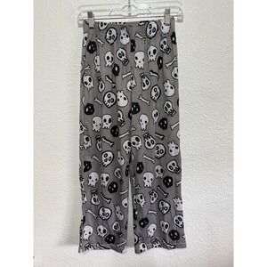 Cherokee Kids Grey Doodle Skull Pajama Pants Size M 8/10 Flame Resistant 291093